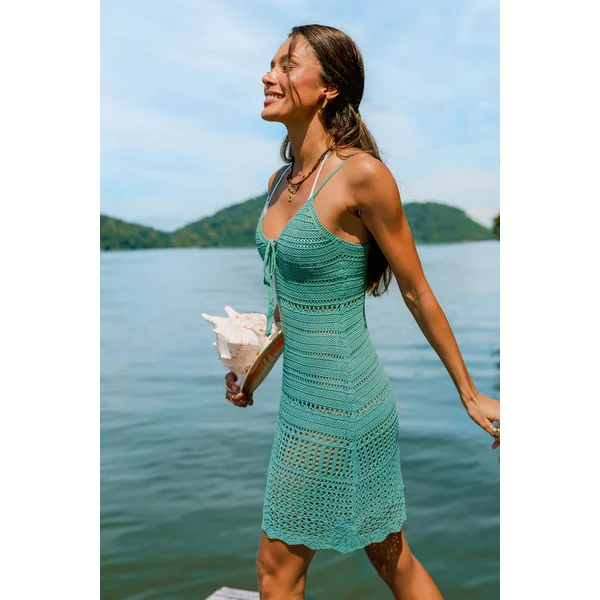 Robe courte cover up vert
