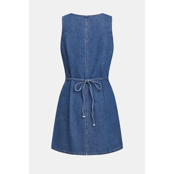 Robe courte denim col V