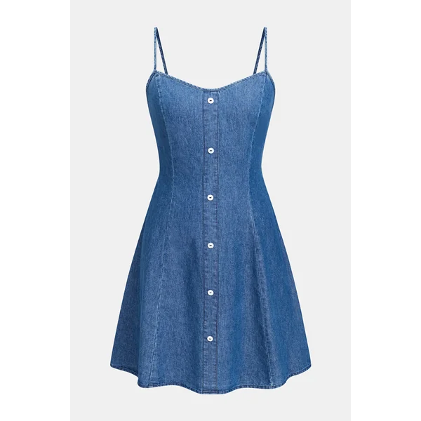 Robe courte denim sans manches
