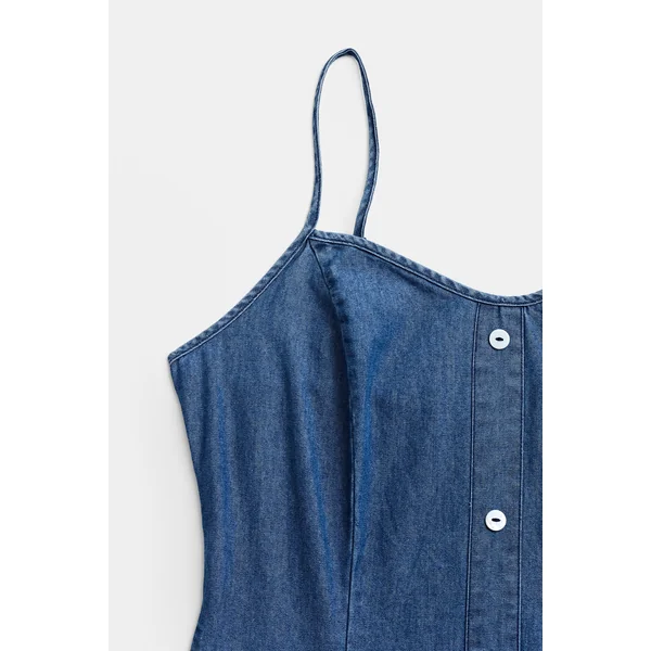 Robe courte denim sans manches