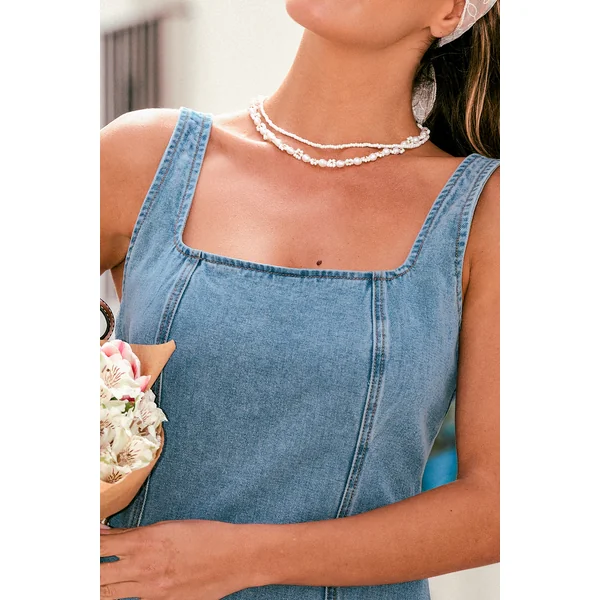 Robe courte en denim