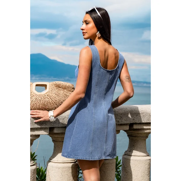 Robe courte en jean décontractée