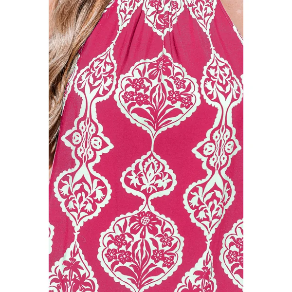 Robe courte florale col licou sans manches