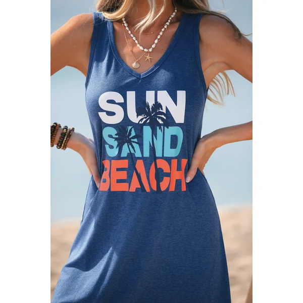 Robe courte graphique sans manches