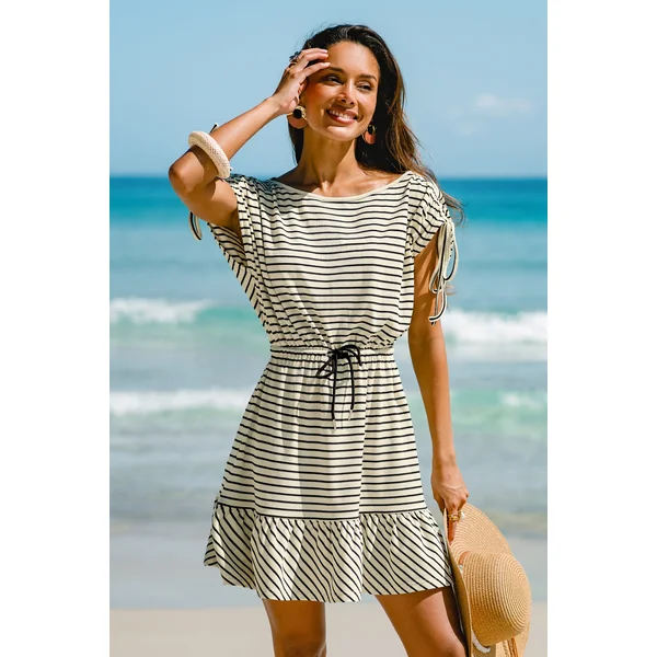 Robe courte rayée estivale