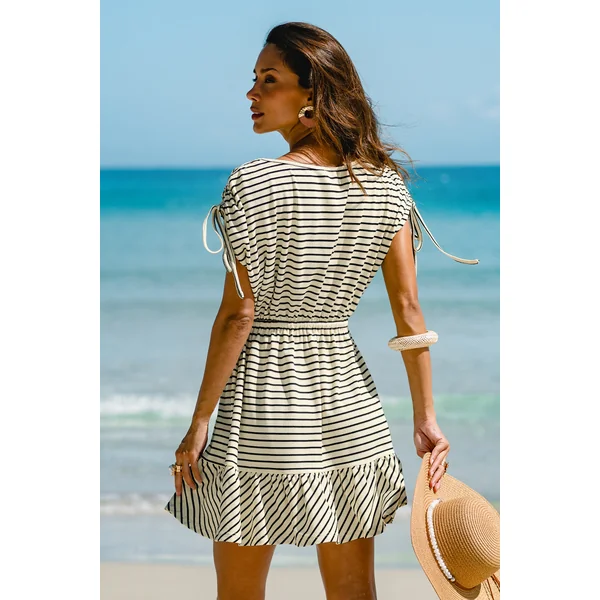 Robe courte rayée estivale