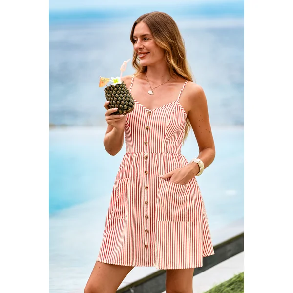 Robe courte rayée style dynamique