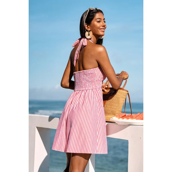 Robe courte tissée à l’allure décontractée