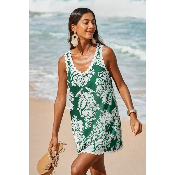 Robe courte tropicale au style ludique