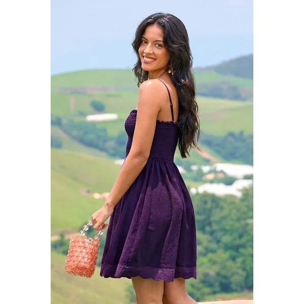 Robe courte violette