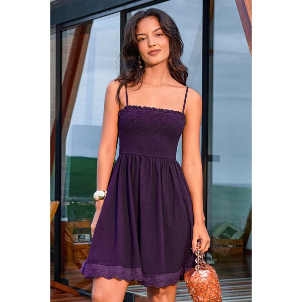 Robe courte violette