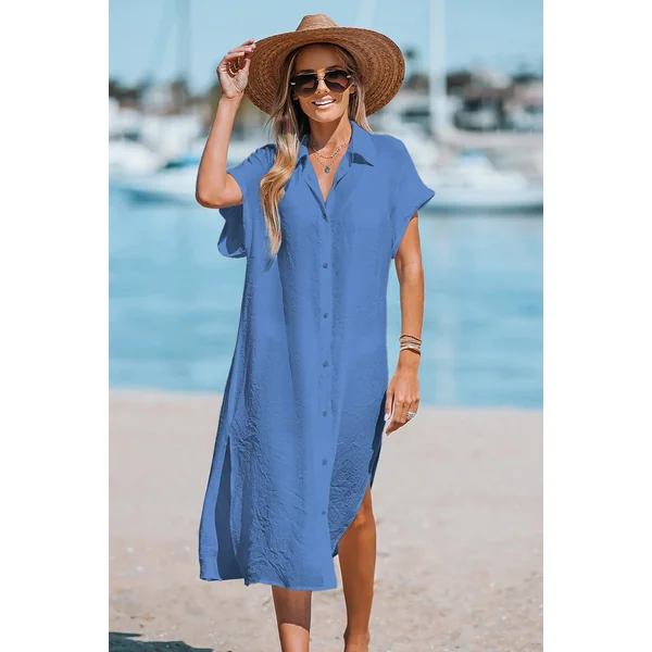 Robe cover up bleue