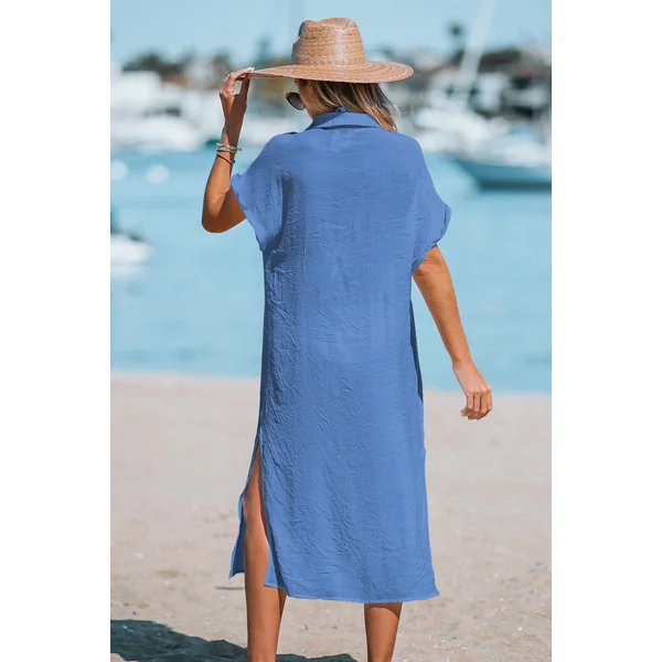 Robe cover up bleue