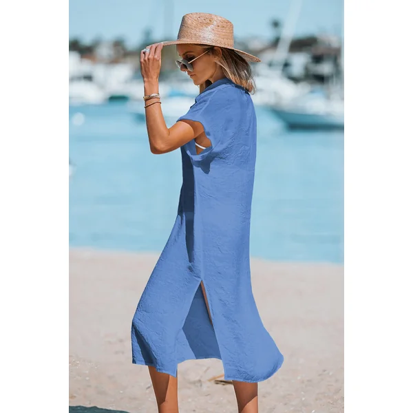 Robe cover up bleue