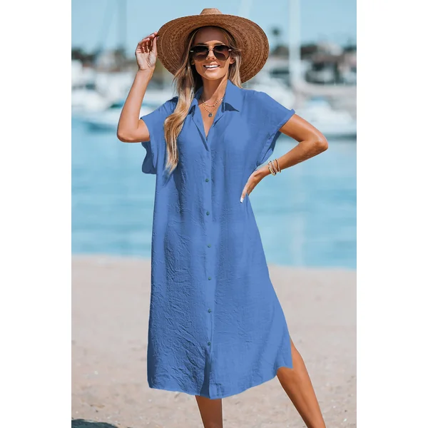 Robe cover up bleue