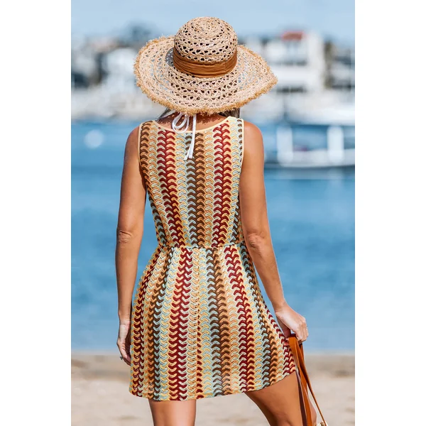 Robe cover up courte abstraite