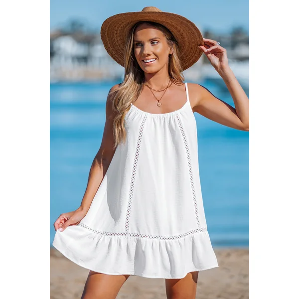 Robe cover up courte blanche