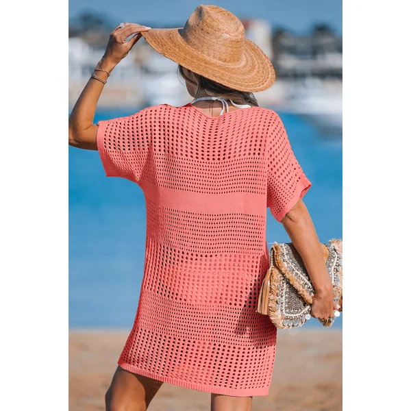 Robe cover up courte corail