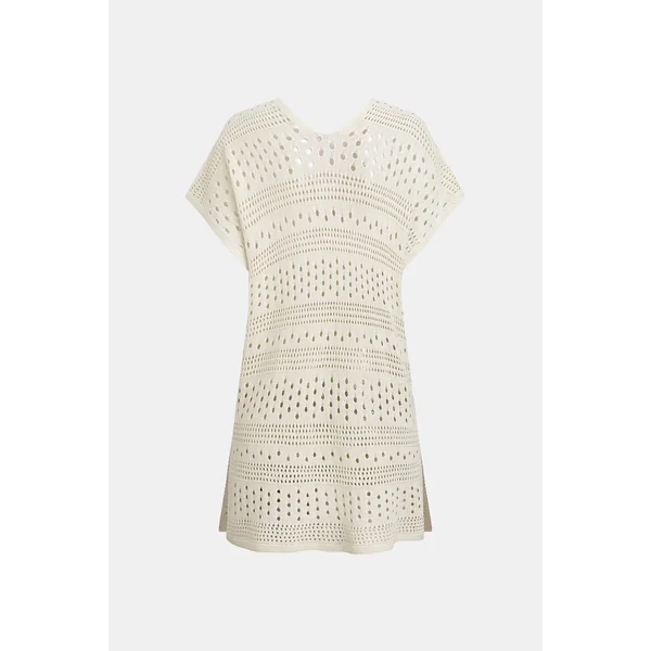 Robe cover up courte en tricot col V ourlet fendu