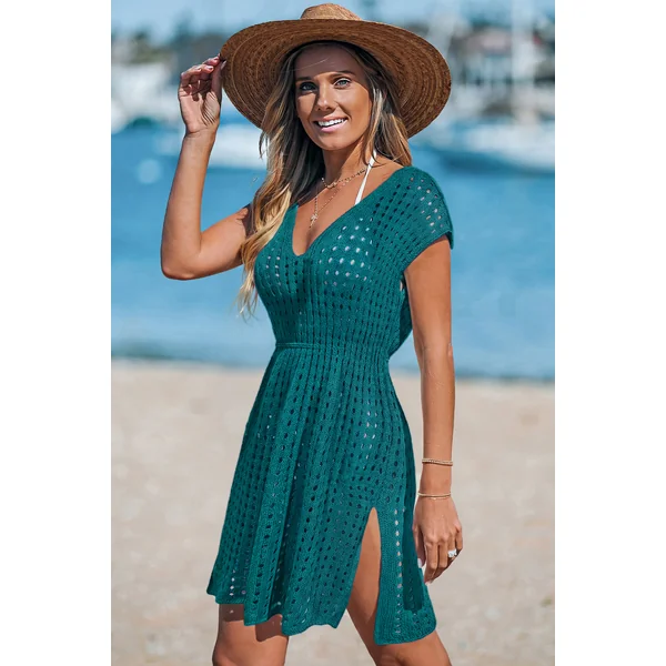 Robe cover up courte ourlet fendu
