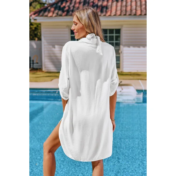 Robe cover up courte ourlet incurvé