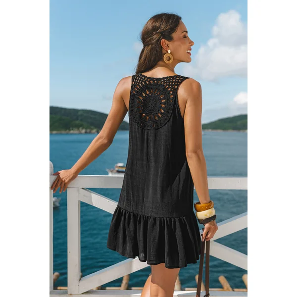 Robe cover up courte volantée