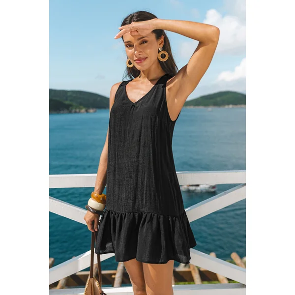Robe cover up courte volantée