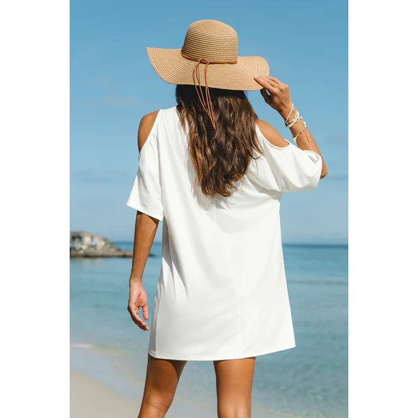 Robe cover up courte à découpes