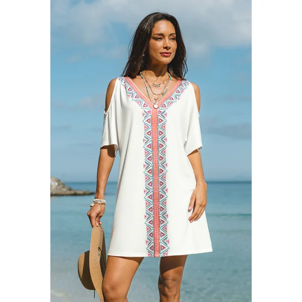 Robe cover up courte à découpes
