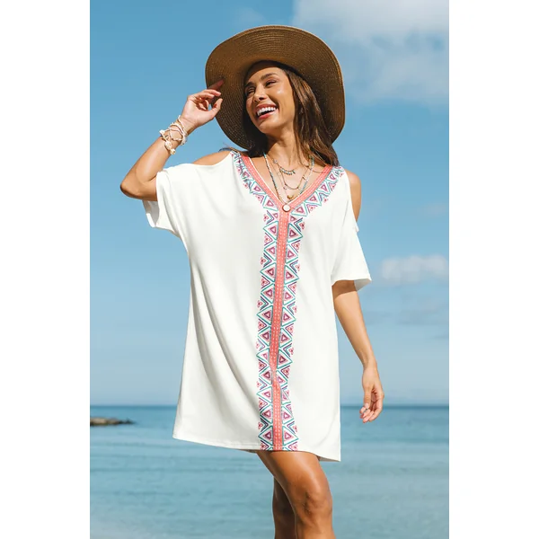 Robe cover up courte à découpes