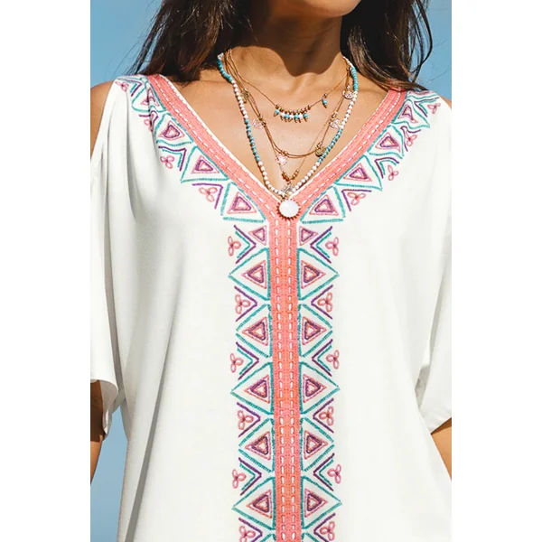 Robe cover up courte à découpes