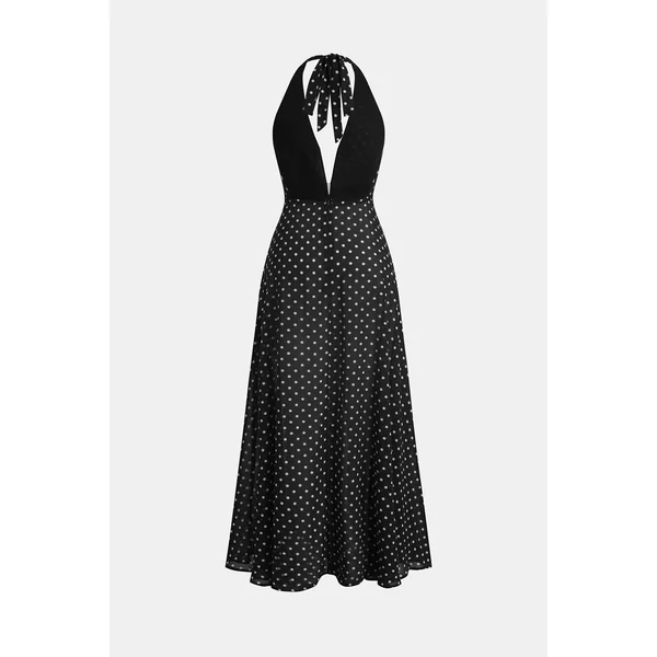 Robe cover up longue col plongeant sans manches