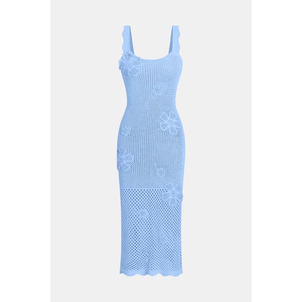 Robe cover up longue en tricot sans manches