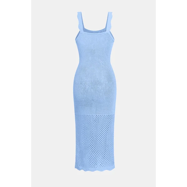 Robe cover up longue en tricot sans manches