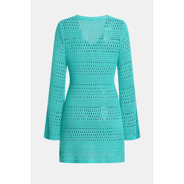 Robe cover up menthe courte col V