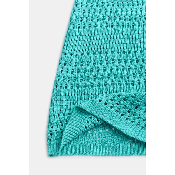 Robe cover up menthe courte col V