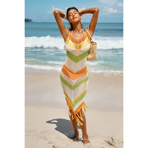 Robe cover up midi à ourlet mouchoir