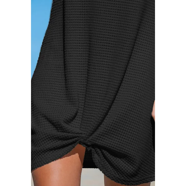 Robe cover up sans manches à ourlet torsadé noire