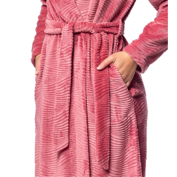 Robe de chambre croisée en velours rouge