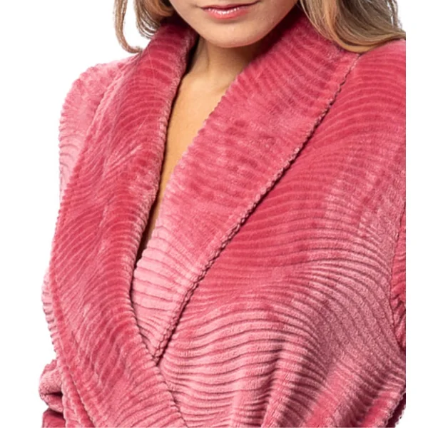 Robe de chambre croisée en velours rouge