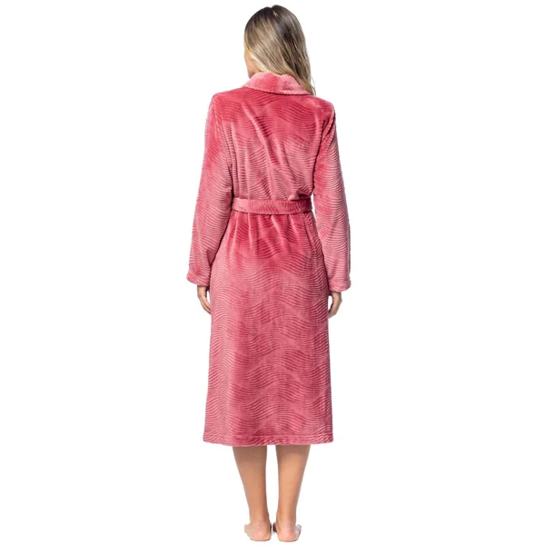 Robe de chambre croisée en velours rouge