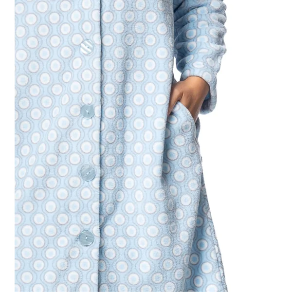 Robe de chambre en pilou bleu femme