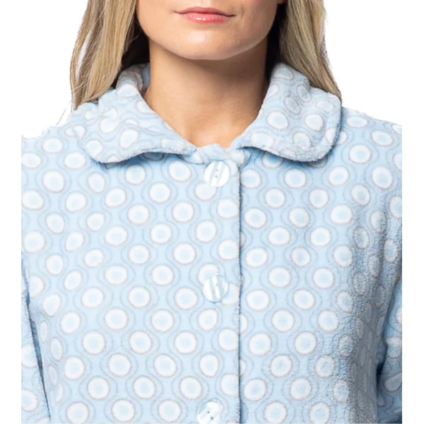 Robe de chambre en pilou bleu femme