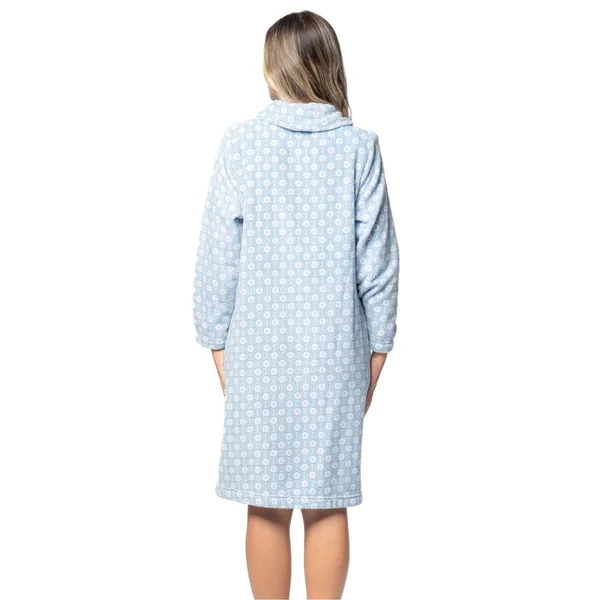 Robe de chambre en pilou bleu femme