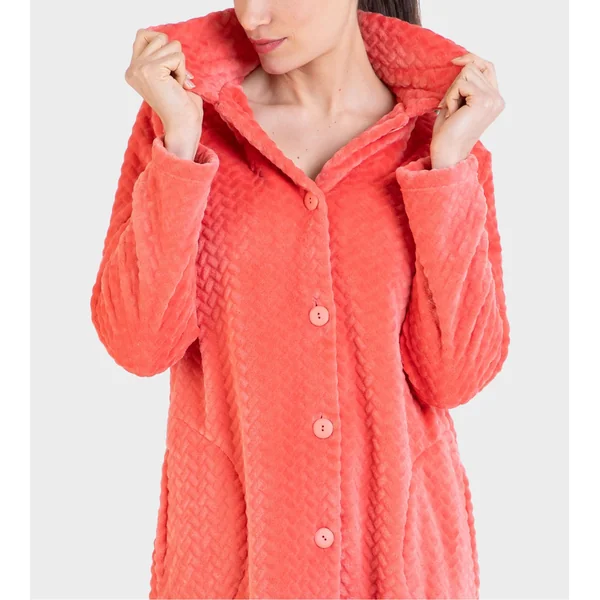 Robe de chambre grande taille en velours Orange