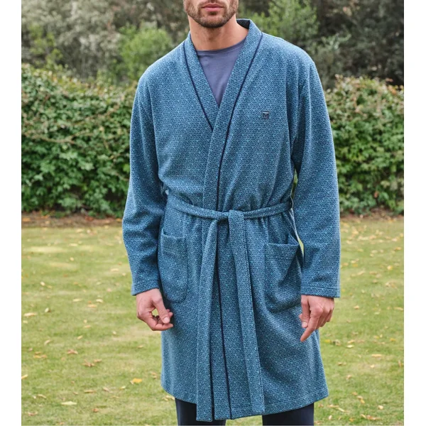 Robe de chambre polaire homme Bleu Chine
