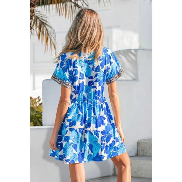 Robe de plage courte bleue