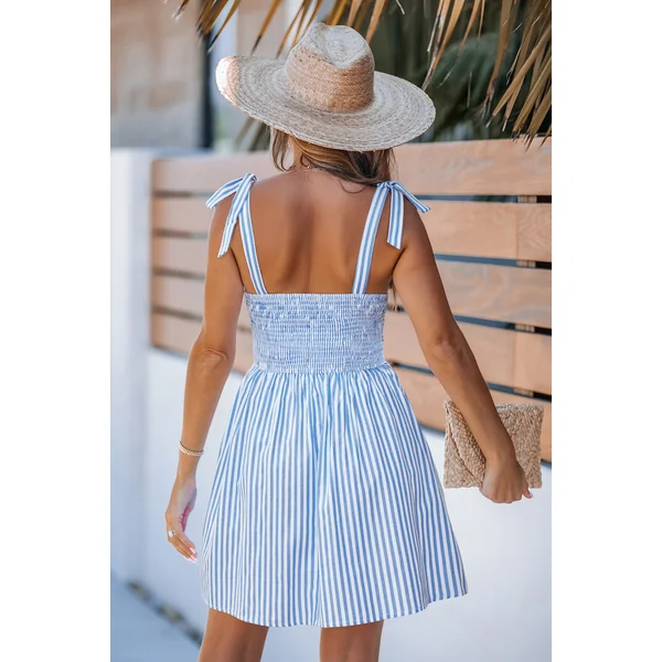 Robe de plage courte à rayures