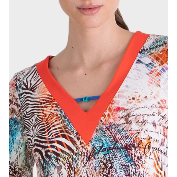 Robe de plage manches courtes multicolore