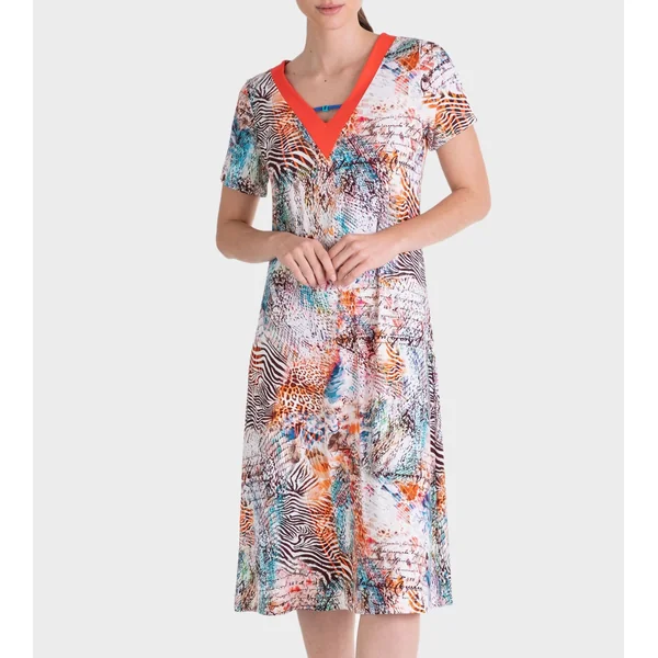 Robe de plage manches courtes multicolore